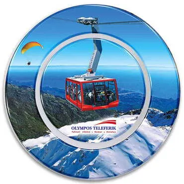 Cable Card Themed Customised Ceramic Epoxy Souvenir Plate 20 cm - Standart