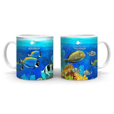 Toptan Aquapark Temalı Seramik Özel Baskılı Kupa 80x95 mm