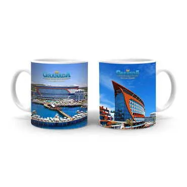 Hotel Themed Customised Porcelain Souvenir Travel Mug 80x95 mm