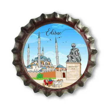 Toptan Edirne Temalı Myros Gazoz Kapaği Magnet 30*10 Mm - Standart
