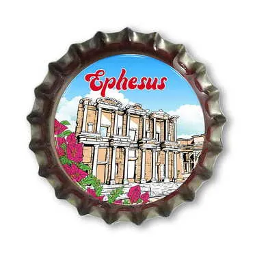 Museum Themed Customised Epoxy Metal Bottle Cap Magnet 30x10 mm
