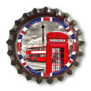 City Themed Customised Epoxy Metal Bottle Cap Magnet 30x10 mm - Standart - 2