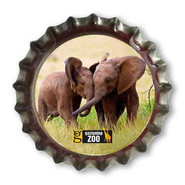 Zoo Themed Customised Epoxy Metal Bottle Cap Magnet 30x10 mm