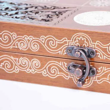 Customised Wooden Engraved Raised Backgammon - 4