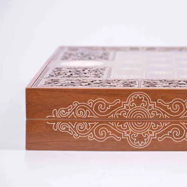 Customised Wooden Engraved Raised Backgammon - 5