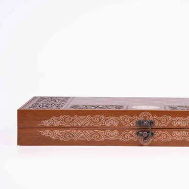 Customised Wooden Engraved Raised Backgammon - 15