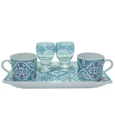 Ceramic Turkish Coffee Serving Set For 2 People
