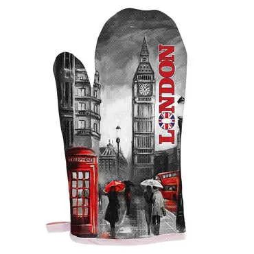 London Themed Customised Digital Printed Kitchen Glove 300x150 mm - Standart - 5