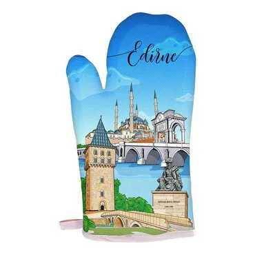 City Themed Customised Digital Printed Kitchen Glove 300x150 mm - Standart - 3