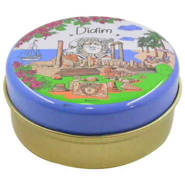 Blank Round Decorative Metal Tin Box 73x35 mm - Standart - 7