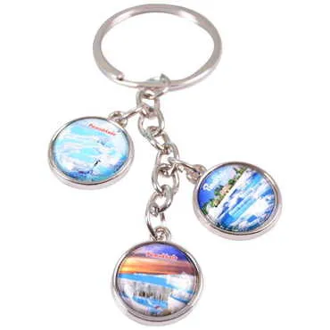 Blank Metal Keychain With 3 Charms - Round 40x90 mm - Standart - 2