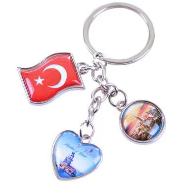 Blank Metal Keychain With 3 Charms - Mixed 40x90 mm - Standart - 2