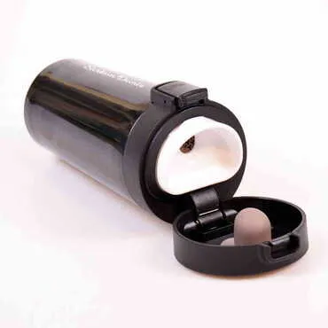 Metal Black Thermos Vacuum Bottle 310 ml - Standart - 4