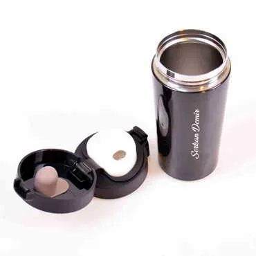 Metal Black Thermos Vacuum Bottle 310 ml - Standart - 5