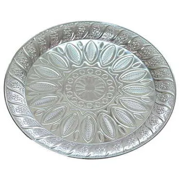 Ottoman Style Metal Turkish Coffee Round Serving Tray for 6 cups - 3