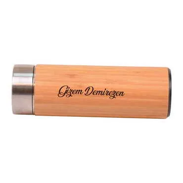 Metal Bamboo Thermos Vacuum Bottle 350 ml - Standart - 2