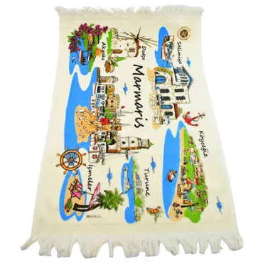 Toptan Marmaris Bölgesi Temalı Myros Baski El Havlusu 600*400 Mm - Standart - 2