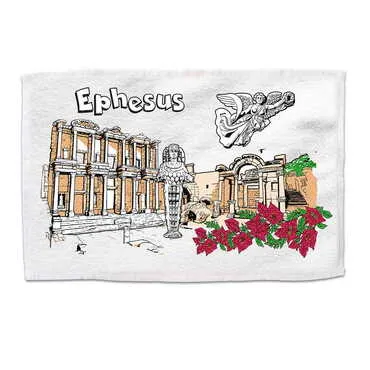 Ephesus Themed Customised Serigraphy Printed Hand Towel 300x500 mm