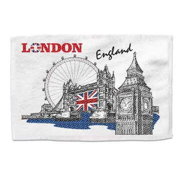 London Themed Customised Serigraphy Printed Hand Towel 300x500 mm - Standart - 2