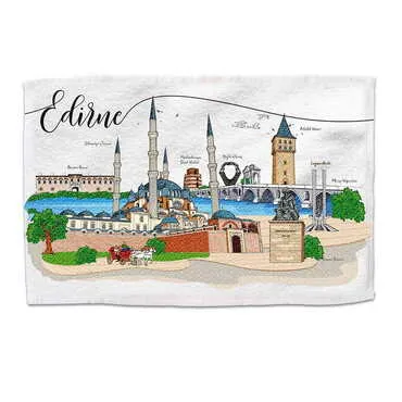 City Themed Customised Serigraphy Printed Hand Towel 300x500 mm - Standart - 3
