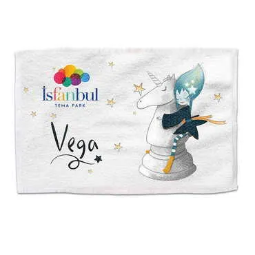 Theme Park Themed Customised Serigraphy Printed Hand Towel 300x500 mm - Standart