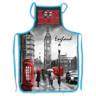 London Themed Customised Digital Printed Cotton Apron 500x700 mm - Standart - 3