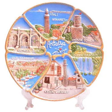 Antalya Themed Ceramic Decorative Plate 20 Cm