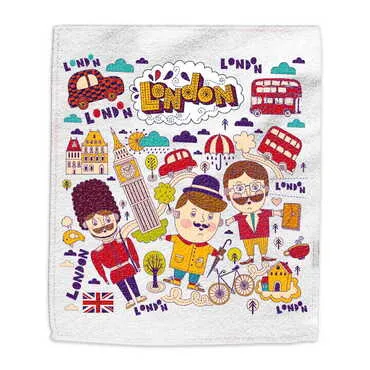 London Themed Customised Digital Printed Tea Towel 500x300 mm - Standart - 2
