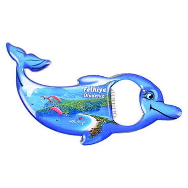 Blank Metal Dolphin Shaped Epoxy Magnetic Bottle Opener 102x67 mm - Standart - 3