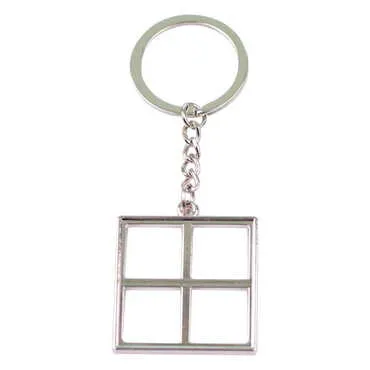 Blank Metal Square Double Face Keychain 36x95 mm