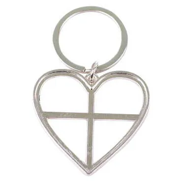 Blank Metal Heart Double Face Keychain 45x90 mm