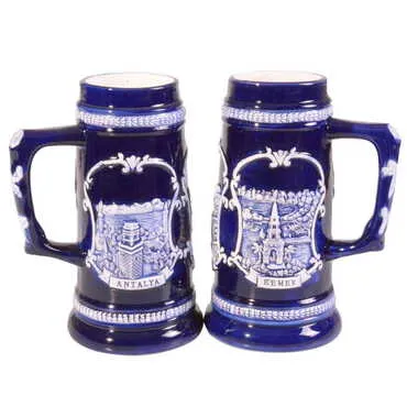 Antalya Kemer Themed Ceramic Beer Mug Big Size