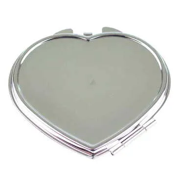 Blank Metal Heart Pocket Mirror 70x65x8 mm
