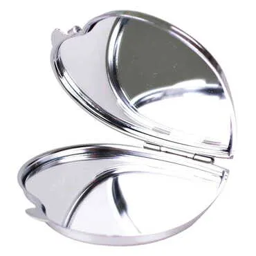 Blank Metal Heart Pocket Mirror 70x65x8 mm - Standart - 3