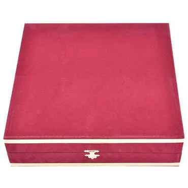Toptan Kadi̇fe Kutulu 6 Li Taşli Kahve Set Altin  - Standart - 3