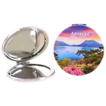 Blank Leatherette Uv Printable Round Pocket Mirror 72x11 mm - Standart - 5