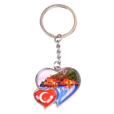 Toptan Baskisiz Çi̇ft Kalpli̇ Anahtarlik 40x94 Mm - Standart - 2