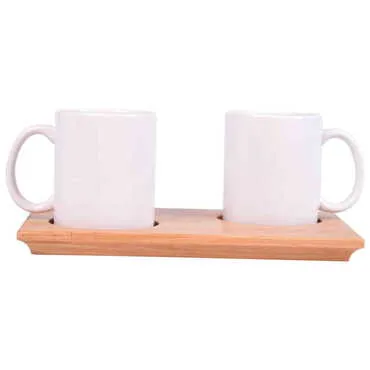 Wood Blank Double Mugs Serving Tray - Standart - 2