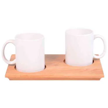 Wood Blank Double Mugs Serving Tray - Standart - 3