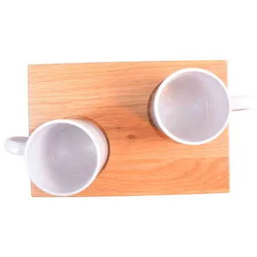 Wood Blank Double Mugs Serving Tray - Standart - 5