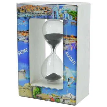 Alacati Region Themed Custom Logo Printed Wooden Hourglass - Standart - 2