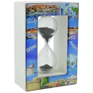 Alacati Region Themed Custom Logo Printed Wooden Hourglass - Standart - 3