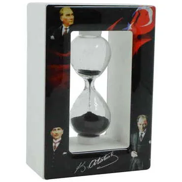 Ataturk Themed Custom Logo Printed Wooden Hourglass - Standart - 3