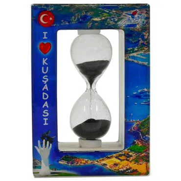 Kusadasi Themed Custom Logo Printed Wooden Hourglass