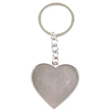 Blank Metal Heart Keychain 40x90 mm