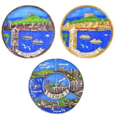 Kusadasi Themed Plaster Raised Cottage Wall Plate 15 Cm - 2