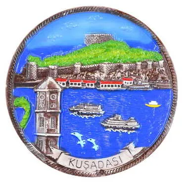 Kusadasi Themed Plaster Raised Cottage Wall Plate 15 Cm - 3