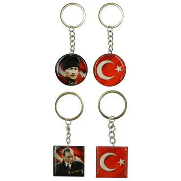 Ataturk Themed Double Face Printed Epoxy Keychain - 3