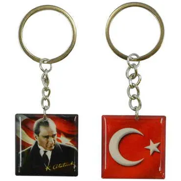 Ataturk Themed Double Face Printed Epoxy Keychain - 4