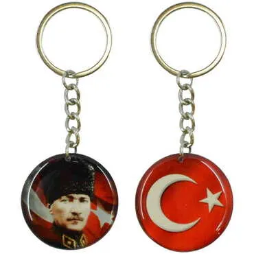 Ataturk Themed Double Face Printed Epoxy Keychain - 5